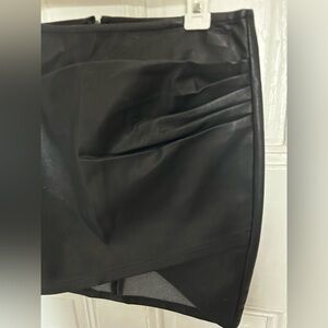 Vici Black Faux Leather Skirt